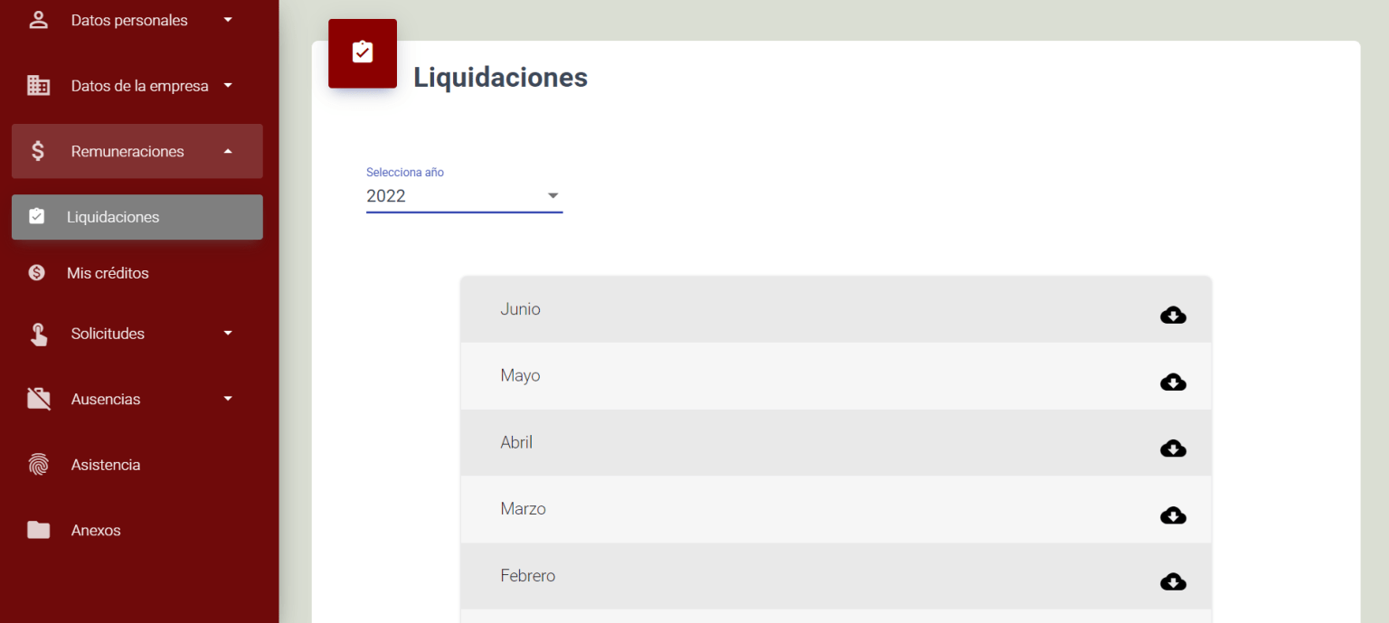 Ver y descargar liquidaciones
